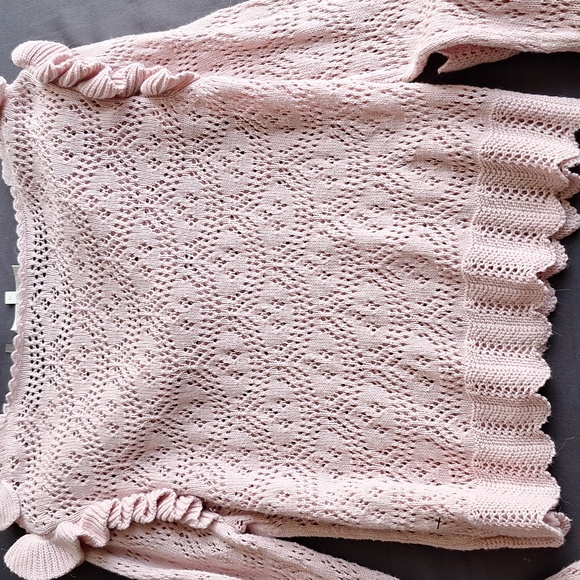Pre-owned LOVE SHACK FANCY NATALIE PINK RUFFLE SWEATER  Good Condition No damage - Picture 3 of 5